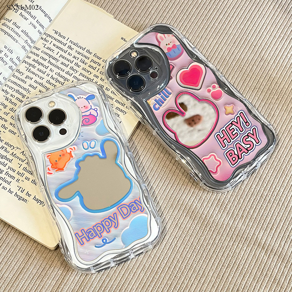 HP ใช้งานร่วมกับ Samsung Galaxy M15 M02 M11 M12 M22 5G กระจกเคสโทรศัพท์แฟชั่นกระจก Kesing 5359 JZ