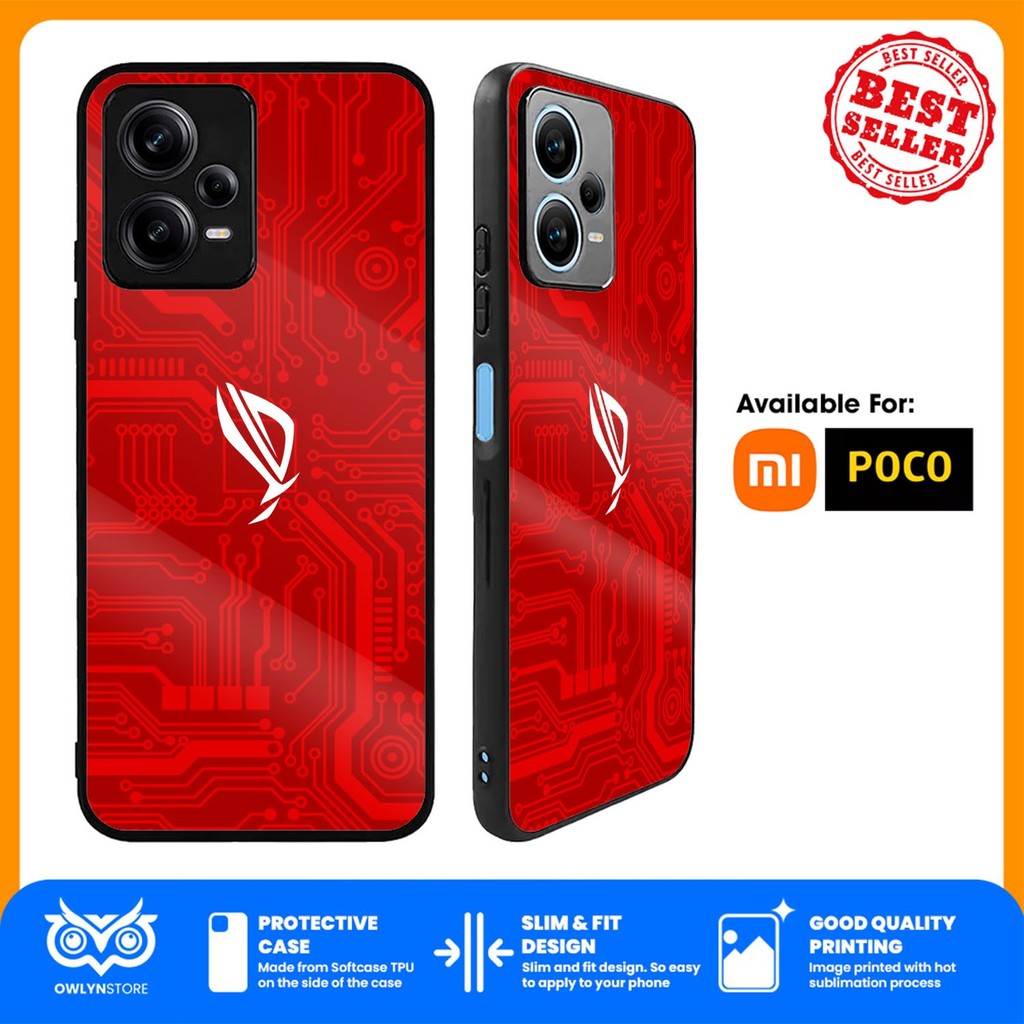 เคส เคส Xiaomi Redmi Note 14 13 12 11 10 Pro Plus 5G Poco X6 X5 X4 F5 F4 F3 - Gaming ROG Red YD0423