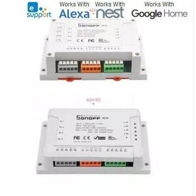 จัดส่งฟรี - Sonoff 4 ch R2 Wi-Fi สวิตช์อัจฉริยะราง DIN (สวิตช์ Wi-Fi 4 ch)