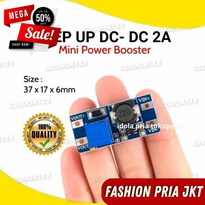 โมดูลสเต็ปอัพ MINI POWER BOOSTER CONVERTER DC DC 2A RESPONSIBLE โดย PRIA JKT จัดส่งฟรี