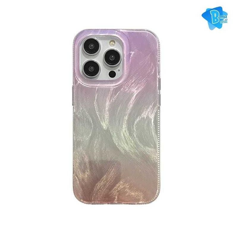 Th-23 SS939 CLARITY Swirl โฮโลแกรม Feather Case Ombre สีม่วง Rosegold Texture สําหรับ SAMSUNG A16 A0