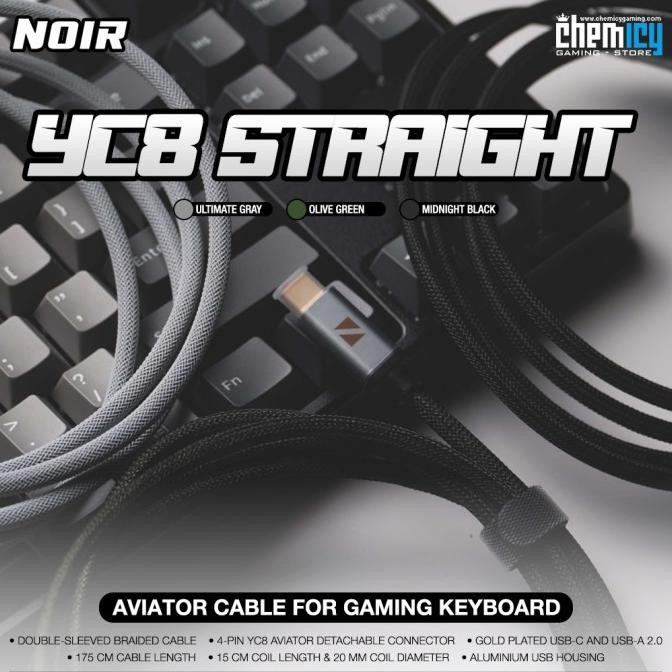 Noir Yc8 / Yc-8 Straight Aviator Cable Type-C New
