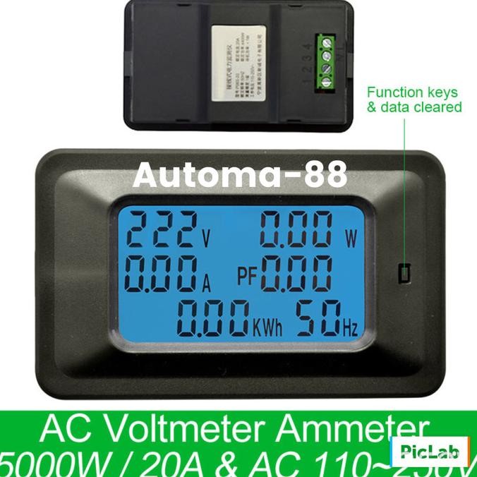 รุ่นใหม่ Ac Voltage Ampere Watt Kwh Cos Phi Energy Meter 20A