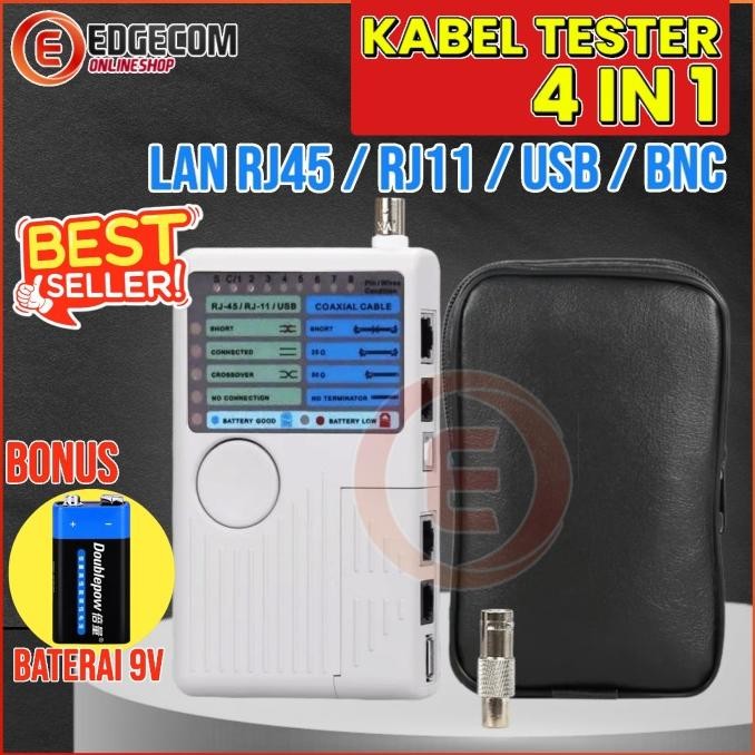จัดส่งฟรี - LAN TESTER RJ45, RJ11, USB, BNC 4 in 1 NETWORK LAN TESTER