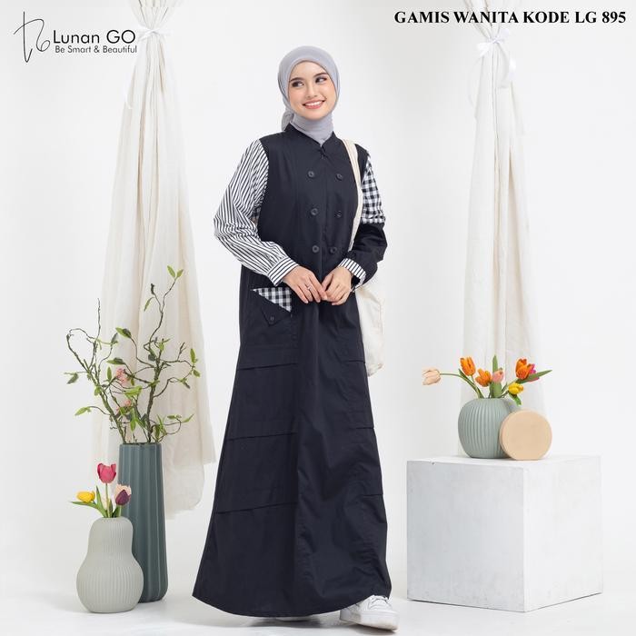 KATUN Lunangoofficial - Gamis ผู้ใหญ่ล่าสุด LG 895 อินเทรนด์พรีเมี่ยมผ้าฝ้าย Casual ทุกวัน Muslimah 