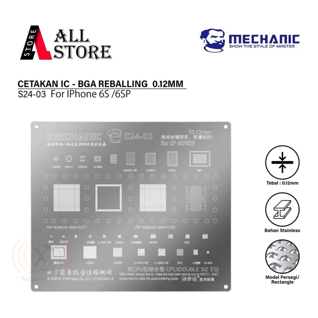 ช่าง S24-03 0.12MM IC MOLD [32 IN 1] สําหรับ IPHONE 6S/6SP ORIGINAL