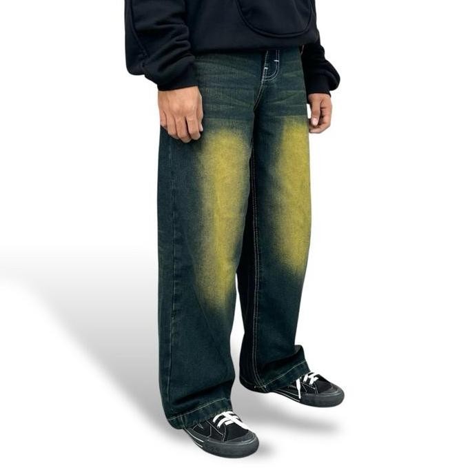 Flame Everyday Denim Y2K Indian Washed Baggy Wideleg Mens Jeans Baggy Long daps
