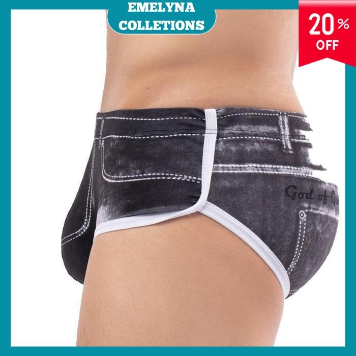 BOXER TRUNK SEXY MENS UNDERWEAR JEANS PRINT DF39 WAREHOUSE