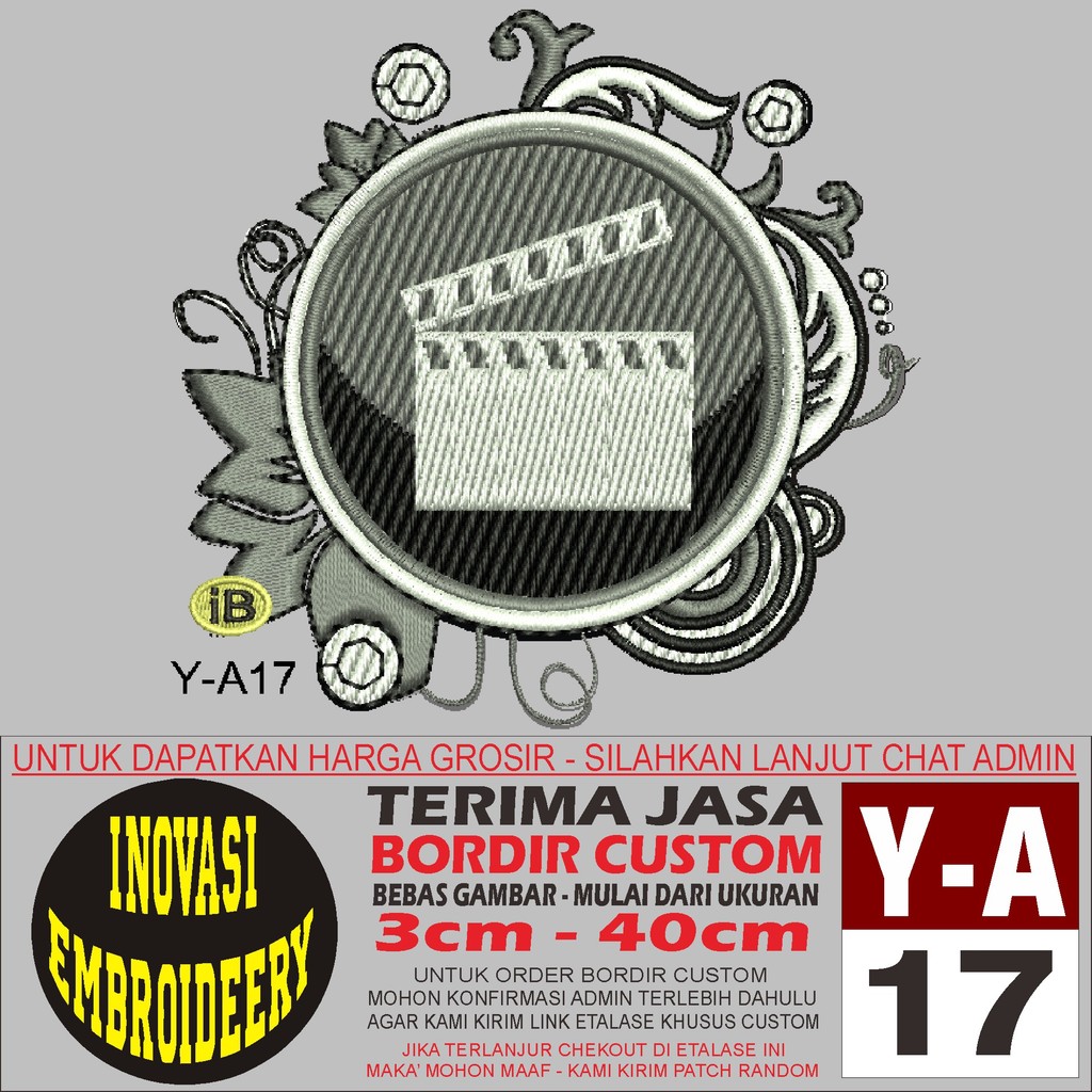 Y-A17 EMBROIDERY PATCH พร้อม PHOTO AND VIDEO LOGO 3 - INNOVATION EMBROIDERY TESTIMONI
