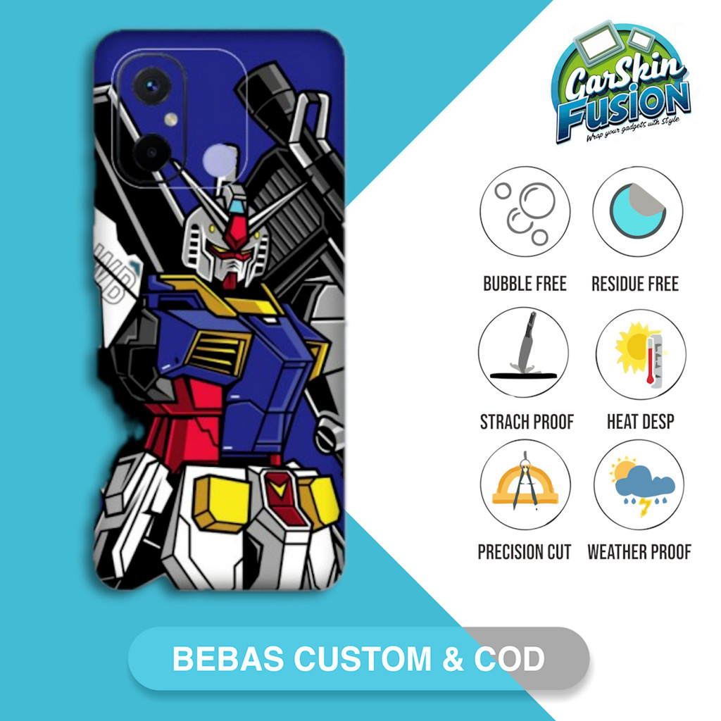 Garskin Skin Redmi 12C Gundam Pattern - 1 รหัสเต็มตัว - N0L Custom | เคสรอยขีดข่วนป้องกันฟันกัส