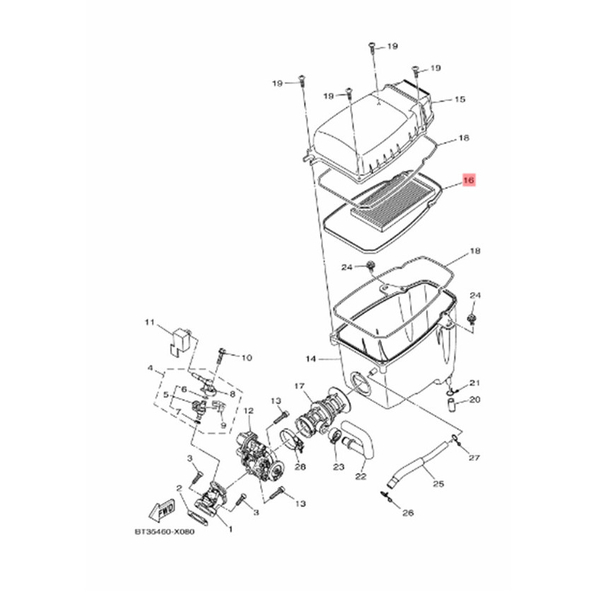 R15 V4 R15M เชื่อมต่อกรองอากาศเดิม Ygp B5G-E4450-00 หายาก