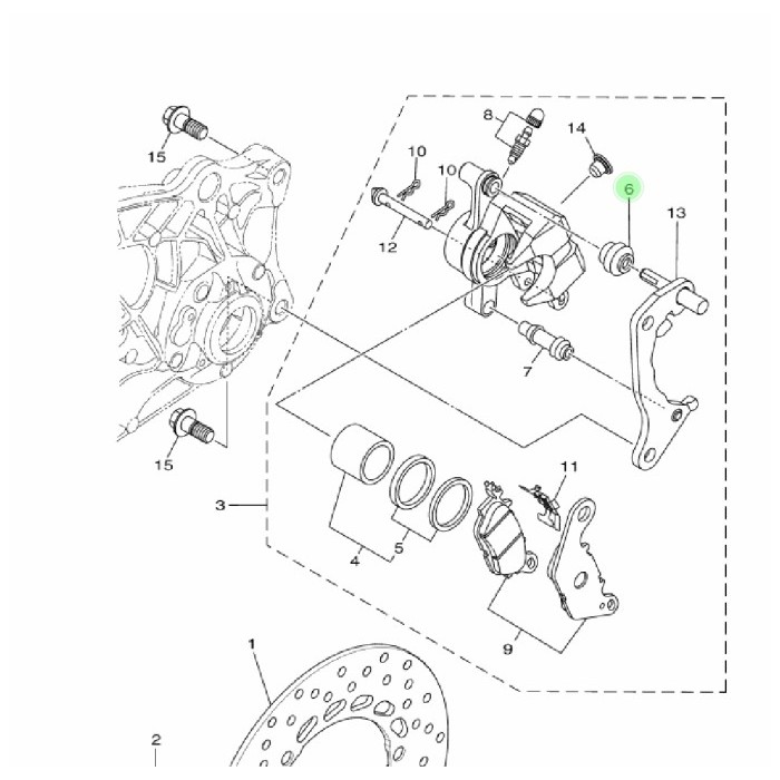 ยางบูตคาลิปเปอร์ด้านหลัง R25 Mt25 Nmax Xmax 250 Original 5Yp-F5917-00 หายาก