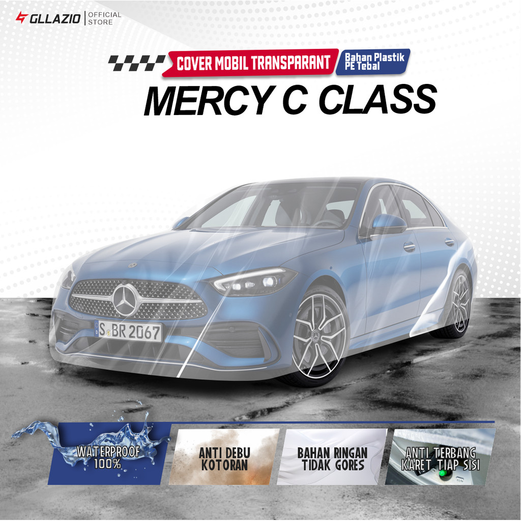 Mercy C180 C200 C250 C300 C350 Transparent Car Body Cover / Mercy C Class Plastic Sedan Car Cover / 