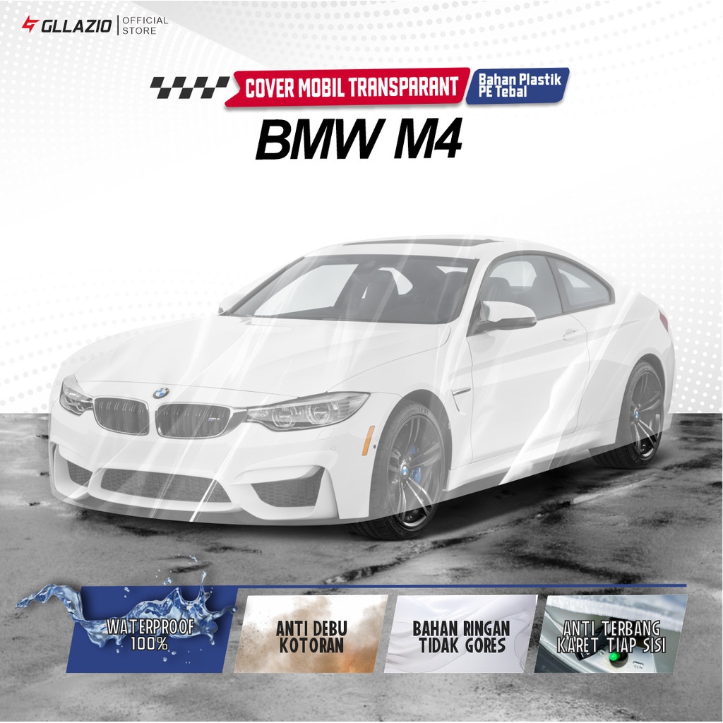 ฝาครอบตัวรถโปร่งใส BMW M4 / ผ้าคลุมรถเก๋งพลาสติก BMW M4 Coupe / ผ้าห่มกันน้ํา BMW M4 ฟรีกระเป๋า