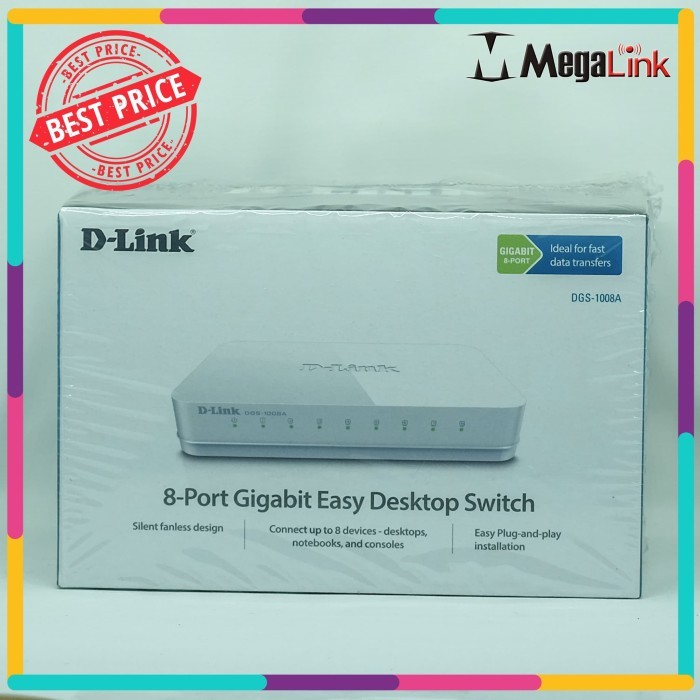 D-Link DGS-1008A Gigabit 8 พอร์ตสวิตช์