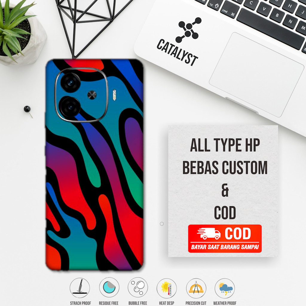 (ซื้อ 1 แถม 2) Garskin Skin Iqoo Z9 Full Body art รหัส 27b - สามารถปรับแต่งได้ - เคสสติ๊กเกอร์