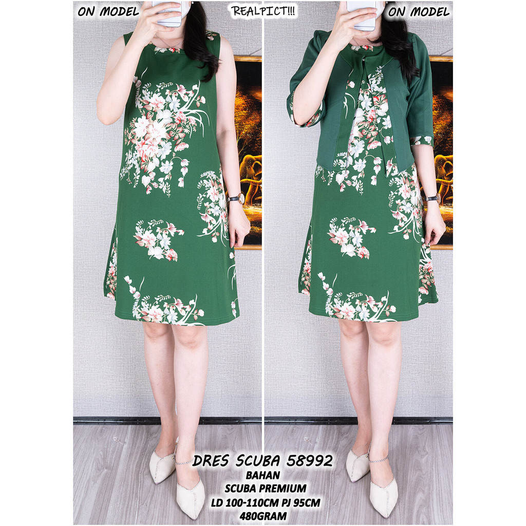 SCUBA DRESS 58292 (พร้อมสต็อกเสมอ)