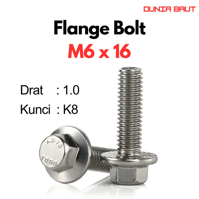 สลักหน้าแปลน M6X16 / ฝาครอบโบลท์ 6X16 / M6 X 16 / 6 X 16 Stainless SS304 / SUS304 / A2-70