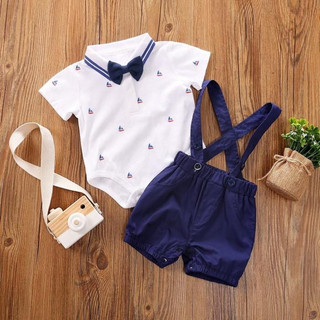 Jumpsuit Bayi Motif Kapal Navy 0-18 Bulan | Baju Kodok Bayi Lucu Baju Bayi Laki Laki Lengan Pendek