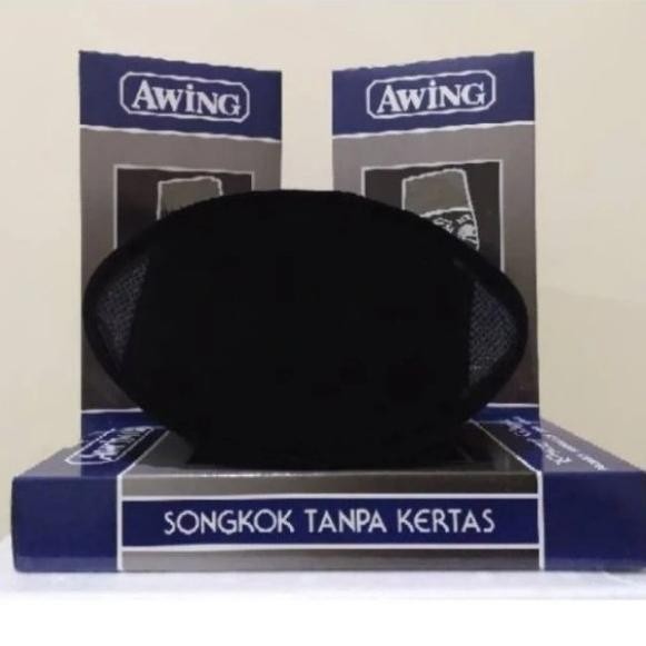 Peci Songkok Awing Plain Black Ac/Songkok Awing Plain Ac Original