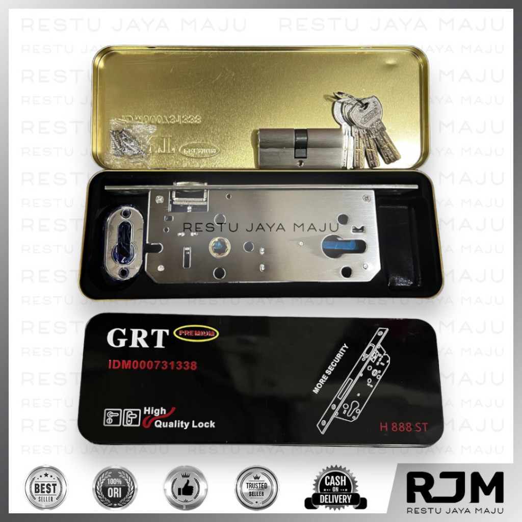 GRT พรีเมี่ยม Butterfly Lock Body H888ST ประตูบ้านบานเลื่อน Push Mekar