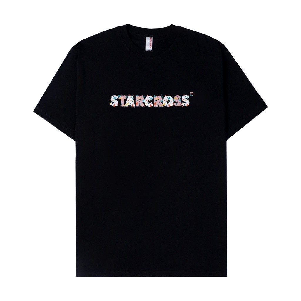 Distro Original Boxy Fit T Shirt 100% Cotton STARCROSS เสื้อยืดผู้ชาย - SDM OG 7 - สีดํา - สินค้าอย่
