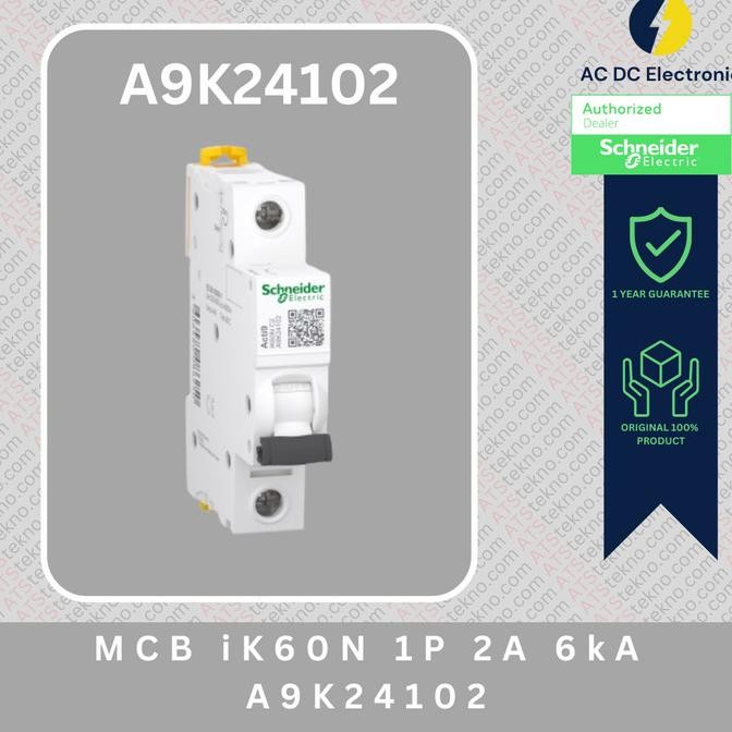 Schneider Mcb Ik60N 1P 2A 6Ka A9K24102