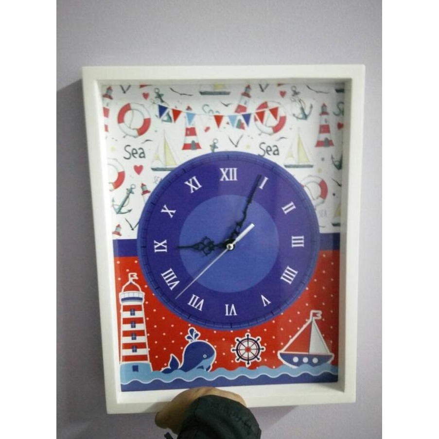 ใหม่ Naughty Sailor Wall Clock ตกแต่งสําหรับห้องเด็กขนาด 30X40