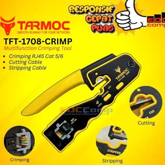 ใหม่ล่าสุด - Tarmoc TFT-1708-CRIMP | EZ Connector RJ45 CRIMPING Tool Anti-Fail CRIMPING คีม