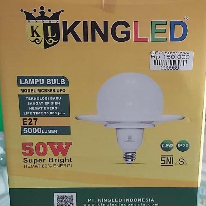 หลอดไฟภายนอกอาคาร 20, 30, 50W MCB 888 - หลอดไฟสีขาว UFO Kingled