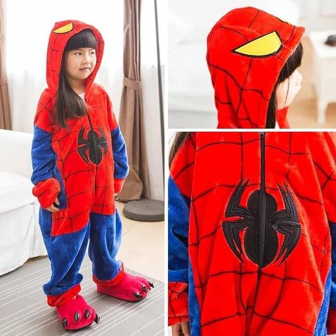 - AVENGERS SPIDERMAN ONESIE COSTUME SUPERHERO SPIDER CHILDRENS PAJAMAS