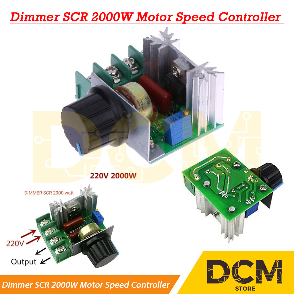 หรี่ไฟ SCR 2000W ตัวควบคุมความเร็วมอเตอร์ 220V AC PWM Regulator