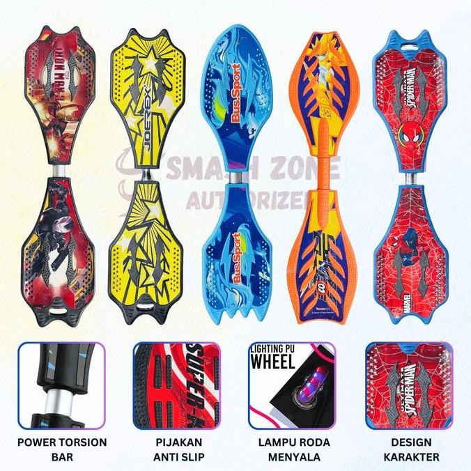 โยกสเก็ตบอร์ด Wave Skate Board เด็กล้อตัวอักษร PU วัสดุยาง Swayboard Snakeboard gm