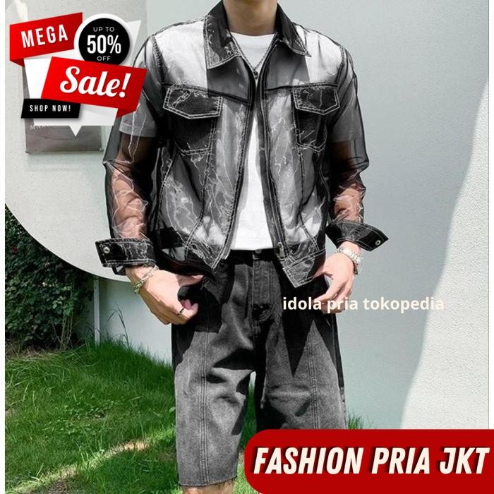 KATUN ORGZA BASIC COTTON TRANSPARENT JACKET S-7XL / ORGANIZA BASIC COTTON TRANSPARKENT JACKET S-7XL 