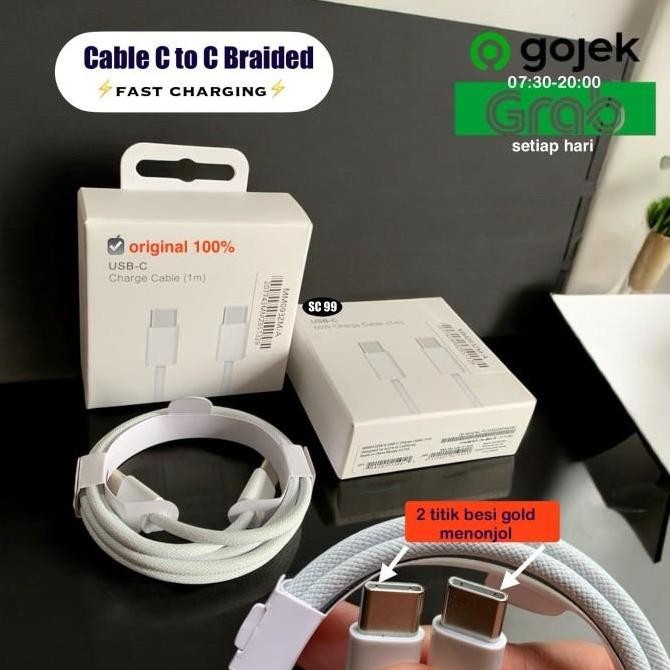 - iphone 15 16 USB-C to USB-C สายชาร์จเร็วของแท้ 100% C to C Cable Charger