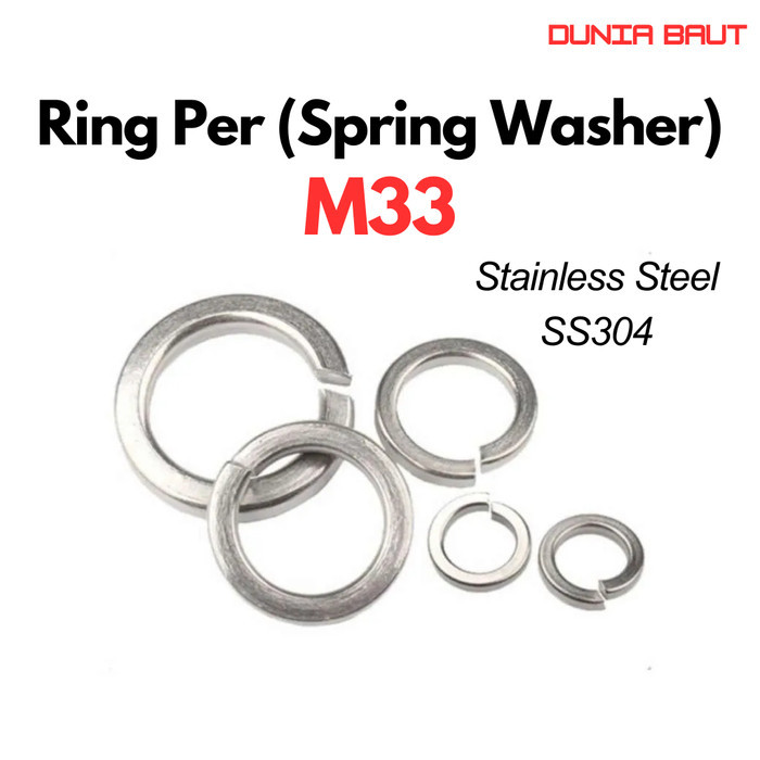 M33 เครื่องซักผ้าสปริง / M33 เครื่องซักผ้าสปริง / WL M33 / แหวนสปริงสแตนเลส M33 SS304