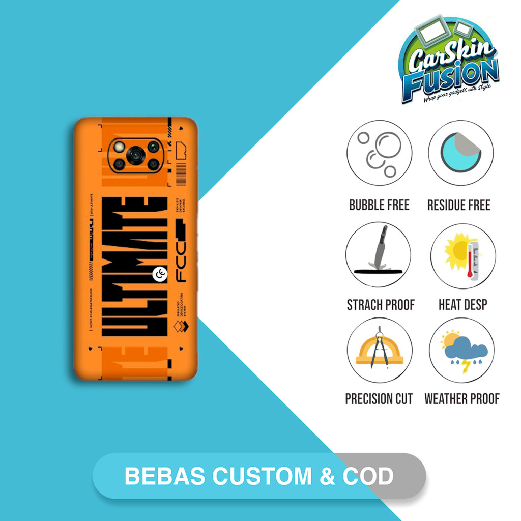 Garskin Skin Poco X3 NFC X3 PRO Ultimate Code - K2Q Custom | เคสรอยขีดข่วนป้องกันฟันกัส