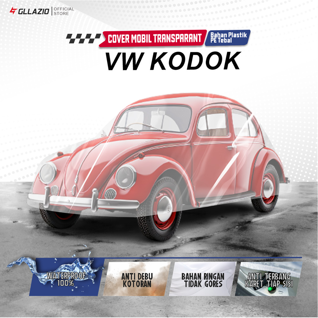 VW Beetle ฝาครอบตัวรถโปร่งใส / VW Beetle ผ้าคลุมรถพลาสติก / Volkswagen Beetle ผ้าห่มกันน้ําฟรีกระเป๋