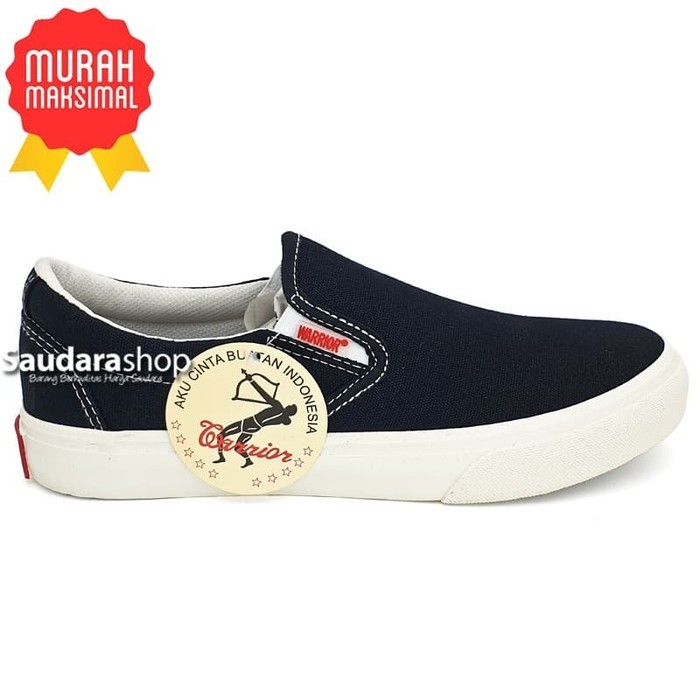 Warrior Arthur Black White Shoes / Warrior Slip On Black White Shoes