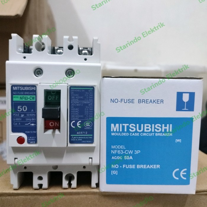 Mccb Nfb เบรกเกอร์ Mitsubishi Nf-63Cw Nf63Cw Nf63-Cw 40A 50A 63A