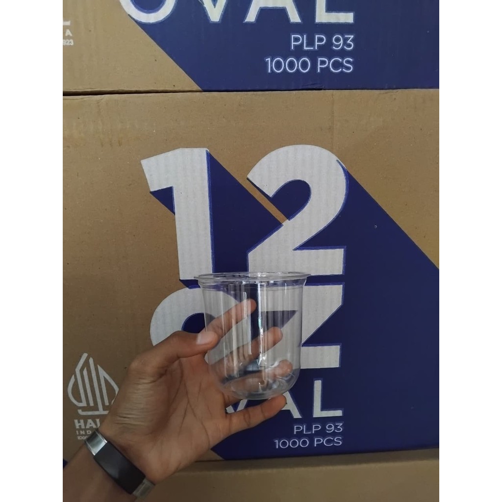 Pet Plastic Cup 12oz วงรี 10gr PLP / Polypack + ฝา