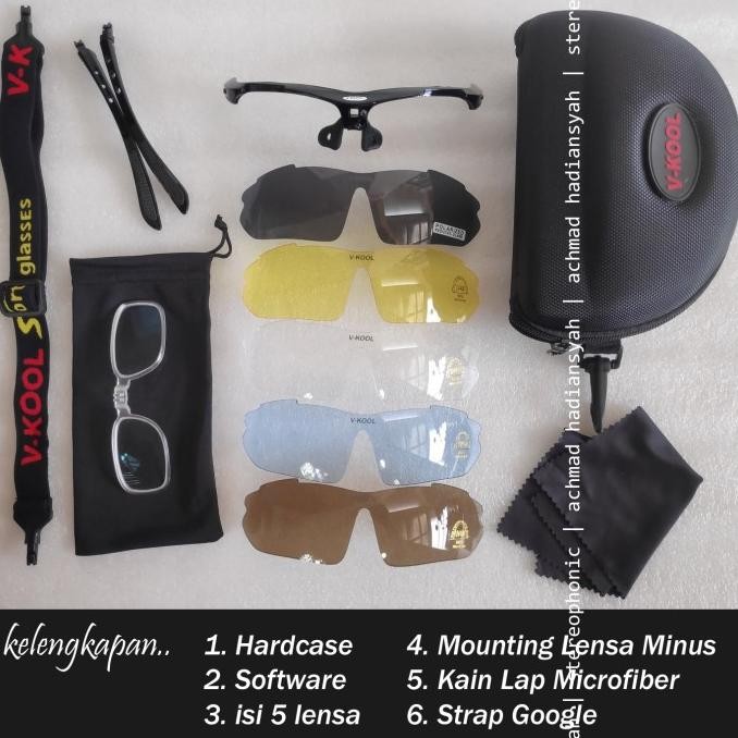 แว่นตากีฬา VKool ต้นฉบับใหม่สามารถใช้เลนส์กระบอก Minus Plus