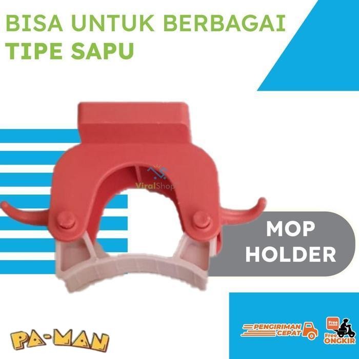 GANTUNGAN NEW Mop HOLDER Clip Broom Hanger Mop Cloth Hanger HOOK Handle