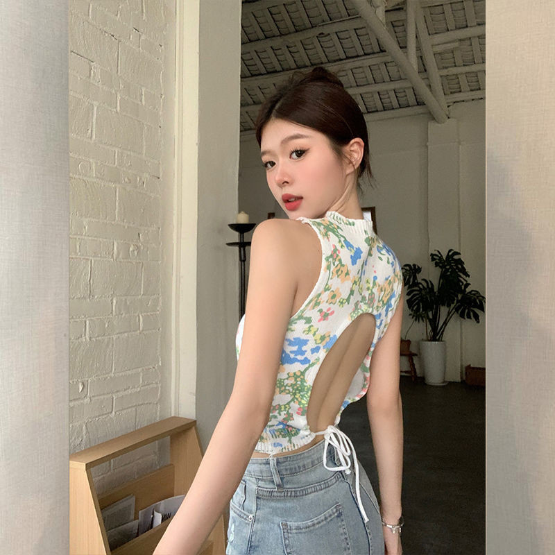 Dainty Vogueเสื้อคล้องคอถักฤดูร้อนของผู้หญิง