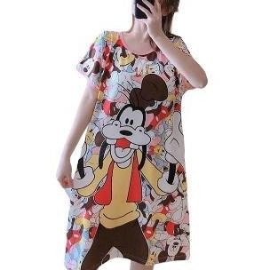 Db57 >> น่ารัก Charatacter Cutie การ์ตูน Motif Daster Oversize ผู้หญิงจัมโบ้นําเข้าคุณภาพรอบคอแขนสั้