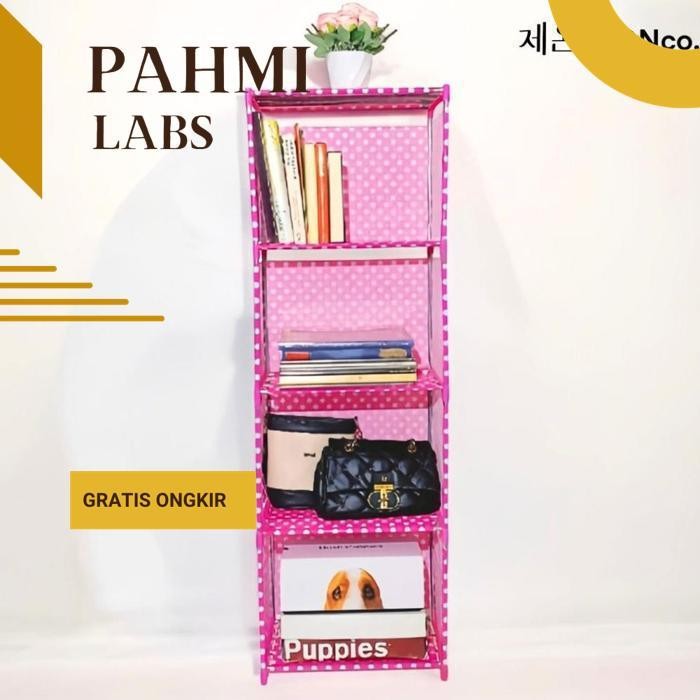 Fx-4 gj-46 ชั้นวางหนังสือ 5 ชั้น 4 ชั้นฝาหลังใหม่แบบพกพามัลติฟังก์ชั่นอเนกประสงค์ Place ทนทาน Strong