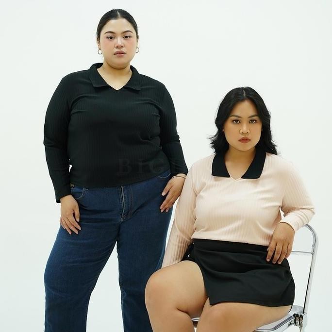 Bigins - Abigail แขนยาว/คอปก/เสื้อถักผู้หญิง/เสื้อลําลอง/เสื้อแขนยาวผู้หญิง - JTS018