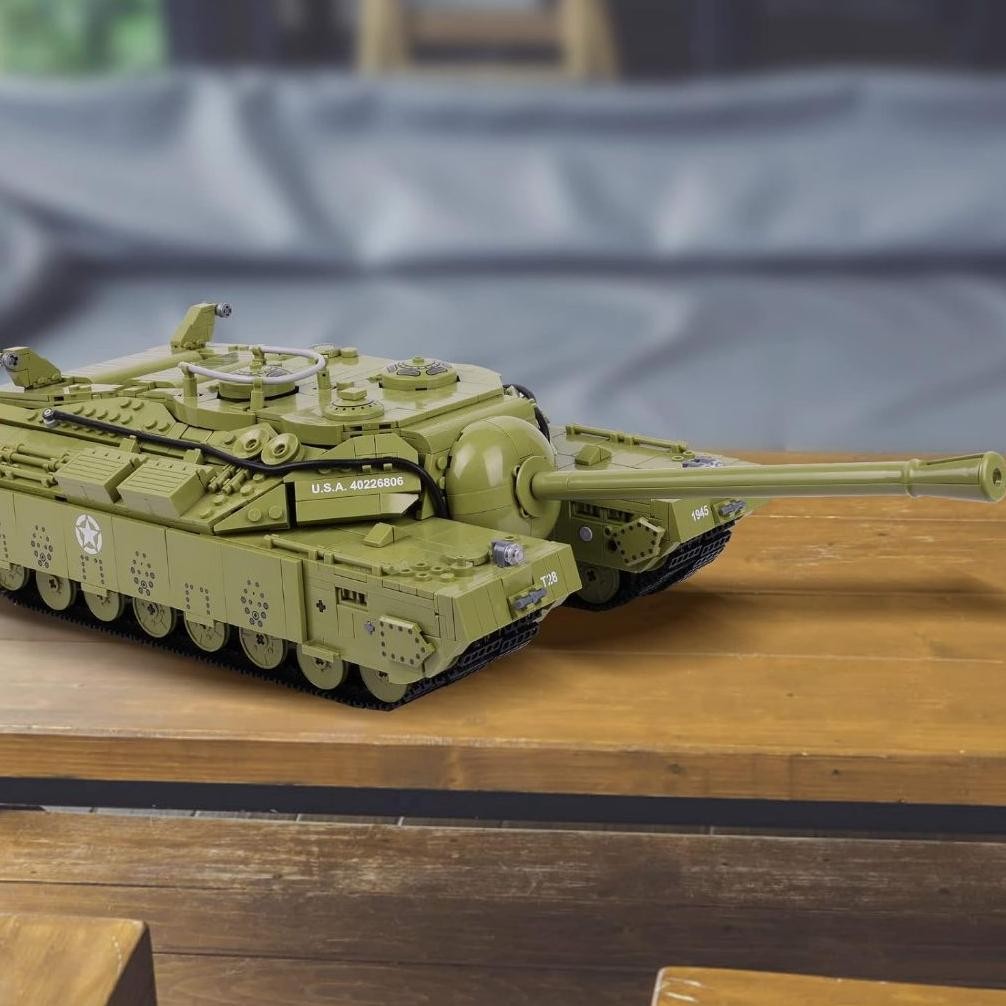 JMEBRICKLAYER WW2 MILITARY T28 KIT HEAVY TANK MODEL, BAUSETS FR ERWWCHSENE, ARMEE BAUFAHRZEUG SEN คอ