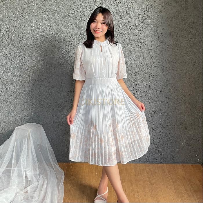 PFS Cikistore - Zoey Dress สําหรับผู้หญิงสไตล์เกาหลี | Midi Dress Casual Ceruty Premium
