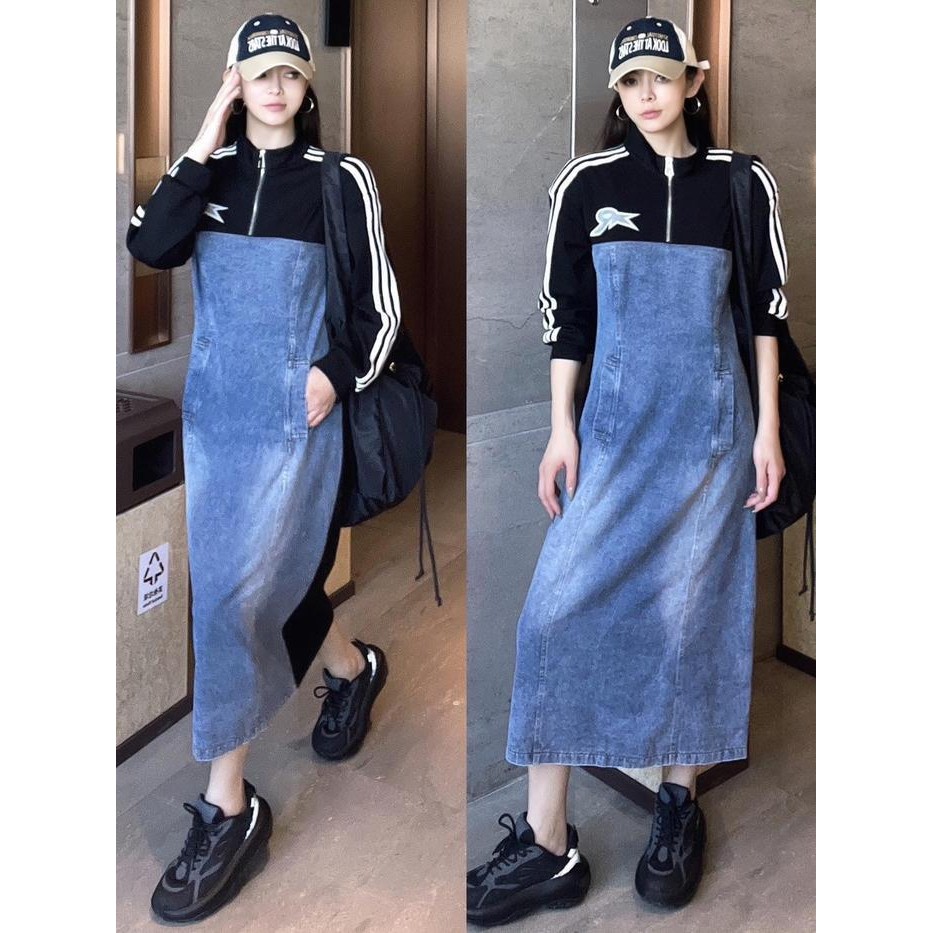 KATUN PFS KUNTA [Jens RX Midi Dress] - เสื้อผ้าแฟชั่นผู้หญิง PREMIUM Midi Dress Tunic - ชุดเดรสผ้าฝ้